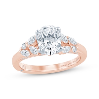 Monique Lhuillier Bliss Oval-Cut Lab-Grown Diamond Engagement Ring 2 ct tw 18K Two-Tone Gold