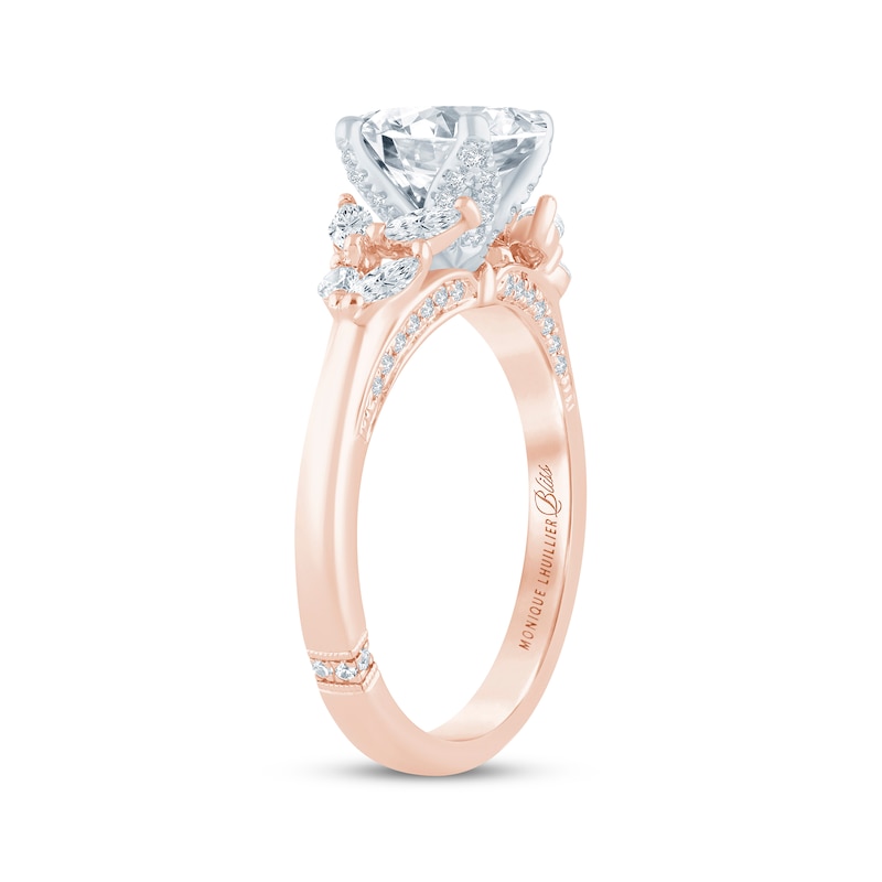 Main Image 2 of Monique Lhuillier Bliss Oval-Cut Lab-Grown Diamond Engagement Ring 2 ct tw 18K Two-Tone Gold