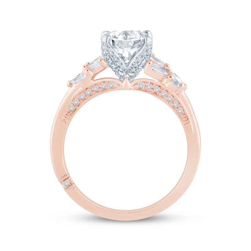 Main Image 3 of Monique Lhuillier Bliss Oval-Cut Lab-Grown Diamond Engagement Ring 2 ct tw 18K Two-Tone Gold