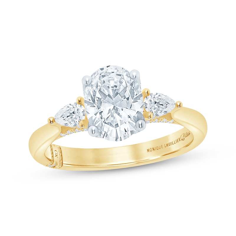 Main Image 1 of Monique Lhuillier Bliss Oval-Cut Lab-Grown Diamond Engagement Ring 2-3/8 ct tw 18K Two-Tone Gold