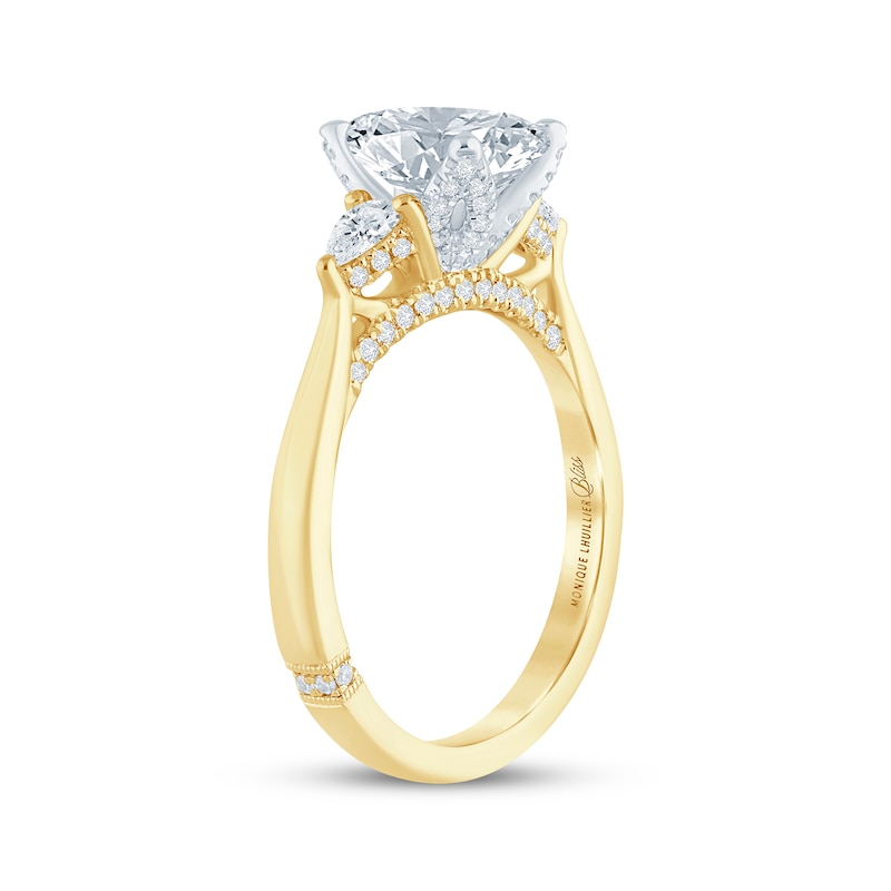 Main Image 2 of Monique Lhuillier Bliss Oval-Cut Lab-Grown Diamond Engagement Ring 2-3/8 ct tw 18K Two-Tone Gold
