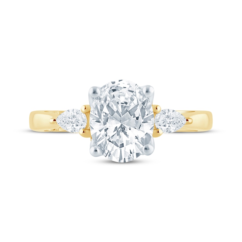 Main Image 4 of Monique Lhuillier Bliss Oval-Cut Lab-Grown Diamond Engagement Ring 2-3/8 ct tw 18K Two-Tone Gold