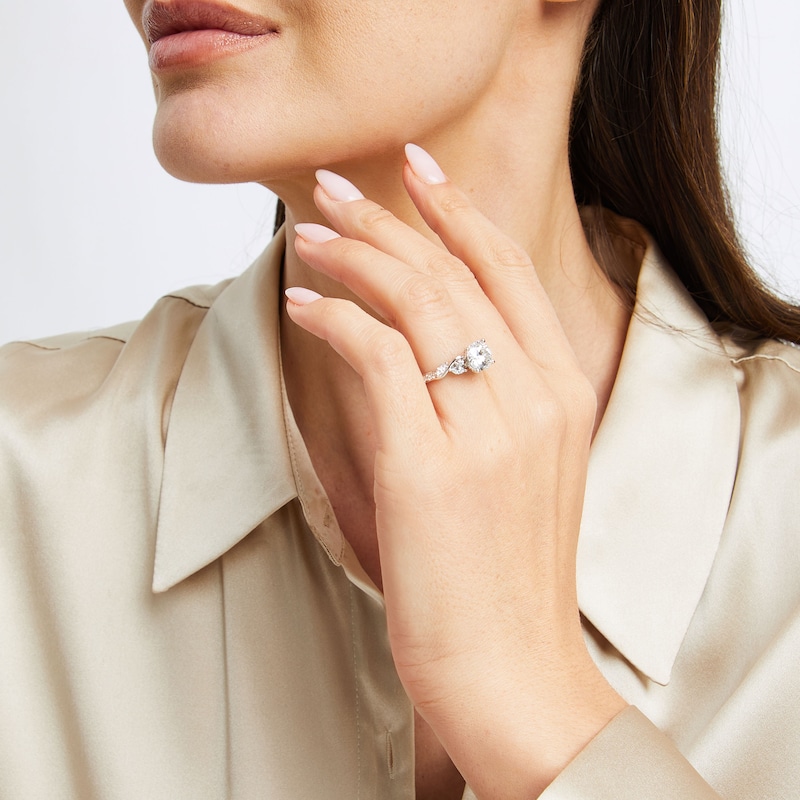 Main Image 5 of Monique Lhuillier Bliss Round-Cut Lab-Grown Diamond Engagement Ring 2-5/8 ct tw 18K White Gold