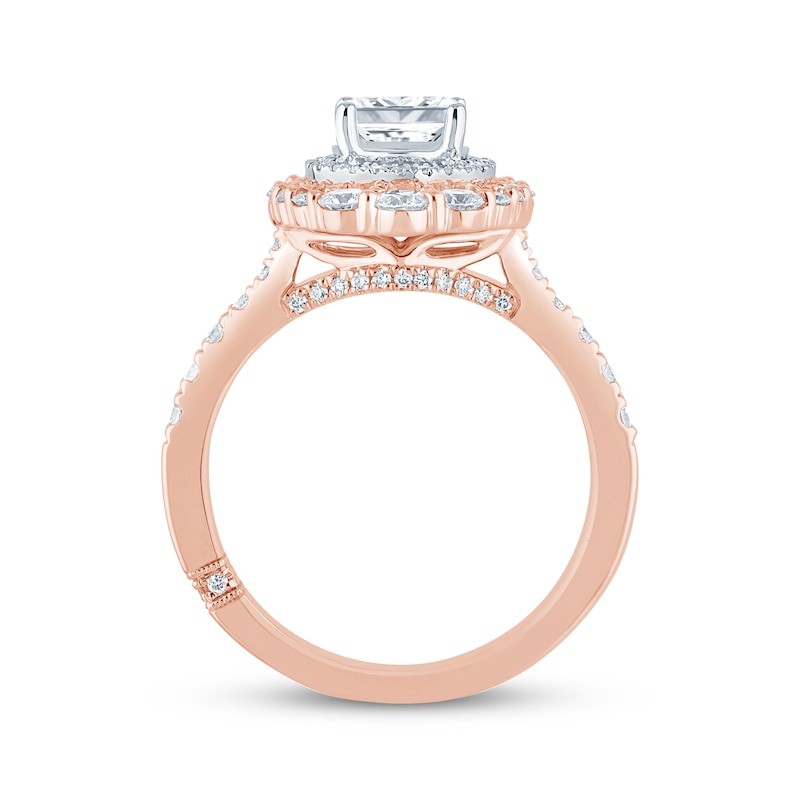 Monique Lhuillier Bliss Princess-Cut Lab-Created Diamond Engagement Ring 1-3/4 ct tw 18K Two-Tone Gold