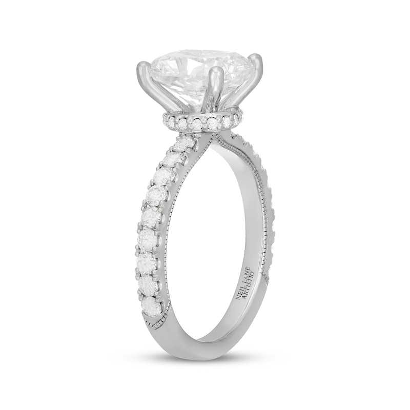 Main Image 2 of Neil Lane Artistry Cushion-Cut Lab-Grown Diamond Engagement Ring 3-5/8 ct tw 14K White Gold