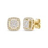 Thumbnail Image 1 of Diamond Cushion Frame Stud Earrings 1/2 ct tw 10K Yellow Gold