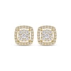 Thumbnail Image 2 of Diamond Cushion Frame Stud Earrings 1/2 ct tw 10K Yellow Gold