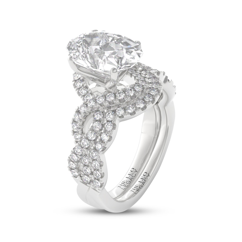 Main Image 2 of THE LEO Legacy Lab-Grown Diamond Oval-Cut Twist Shank Bridal Set 2-5/8 ct tw 14K White Gold