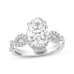 THE LEO Legacy Lab-Grown Diamond Oval-Cut Twist Shank Engagement Ring 2-1/2 ct tw 14K White Gold