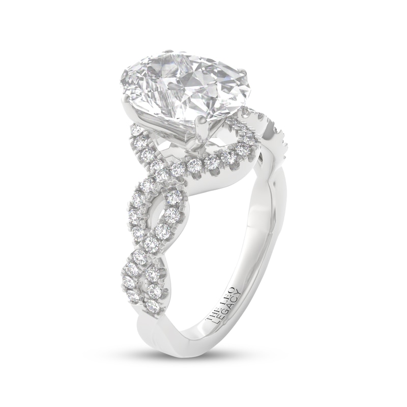 Main Image 5 of THE LEO Legacy Lab-Grown Diamond Oval-Cut Twist Shank Engagement Ring 2-1/2 ct tw 14K White Gold
