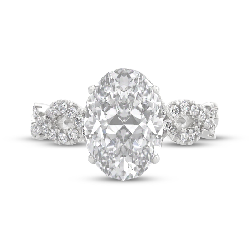 Main Image 6 of THE LEO Legacy Lab-Grown Diamond Oval-Cut Twist Shank Engagement Ring 2-1/2 ct tw 14K White Gold