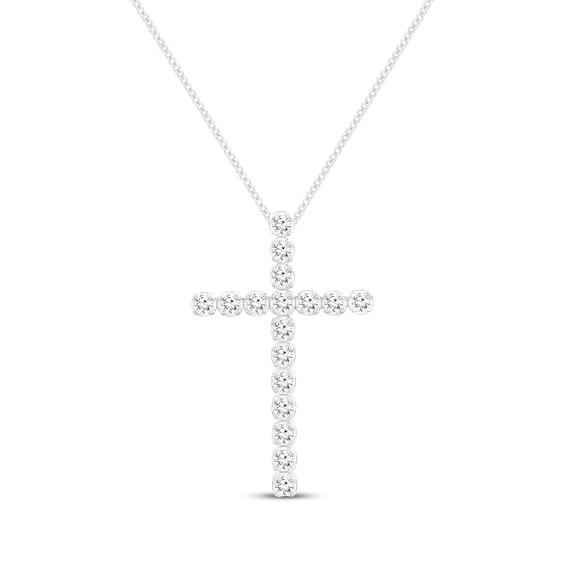 KAY Lab-Grown diamonds Cross Necklace 2 ct tw 14K White Gold 19"