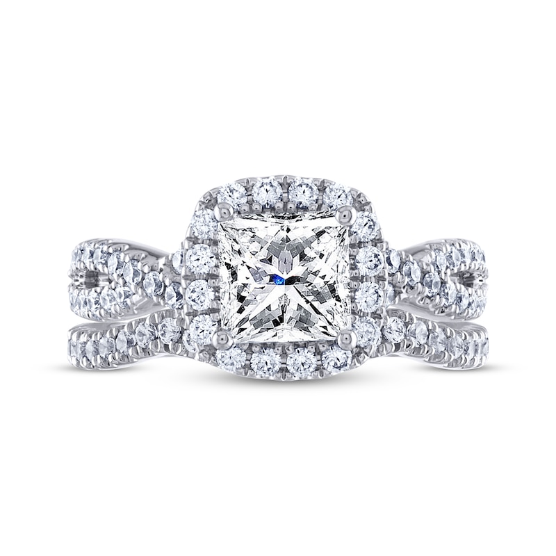 Main Image 3 of THE LEO Legacy Lab-Grown Diamond Bridal Set Princess & Round-Cut Bridal Set 2-1/4 ct tw 14K White Gold