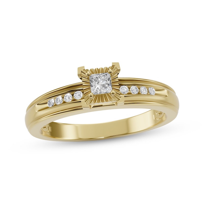 Main Image 1 of Princess-Cut Diamond Engagement Ring 1/8 ct tw 10K Yellow Gold