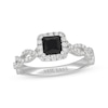Thumbnail Image 1 of Neil Lane Princess-Cut Black Diamond & White Diamond Engagement Ring 1-1/5 ct tw 14K White Gold