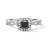 Thumbnail Image 8 of Neil Lane Princess-Cut Black Diamond & White Diamond Engagement Ring 1-1/5 ct tw 14K White Gold