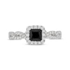 Thumbnail Image 3 of Neil Lane Princess-Cut Black Diamond & White Diamond Engagement Ring 1-1/5 ct tw 14K White Gold