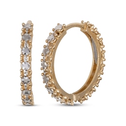 Diamond-Cut Hoop Earrings 10K Yellow Gold 19mm