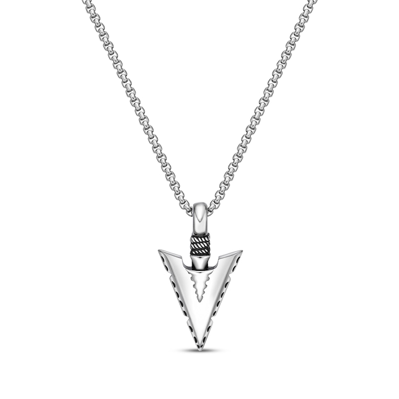 Main Image 1 of Men's Arrowhead Necklace Stainless Steel 24&quot;