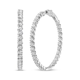 Lab-Created Diamonds by KAY Inside-Out Hoop Earrings 4 ct tw 10K White Gold
