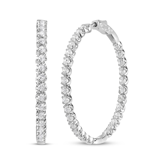 Lab-Created Diamonds by KAY Inside-Out Hoop Earrings 4 ct tw 10K White Gold