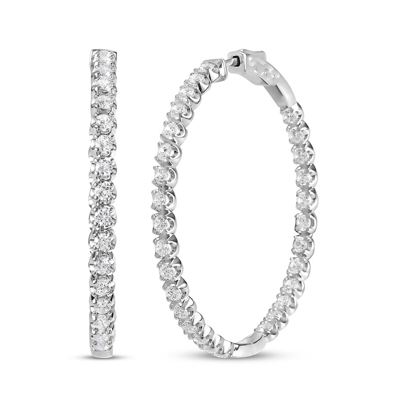 Lab-Created Diamonds by KAY Inside-Out Hoop Earrings 4 ct tw 10K White Gold