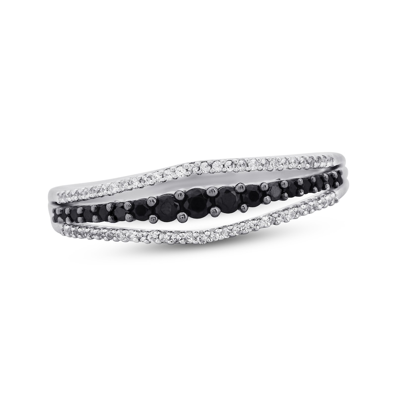Black & White Diamond Ring 1/3 ct tw Sterling Silver