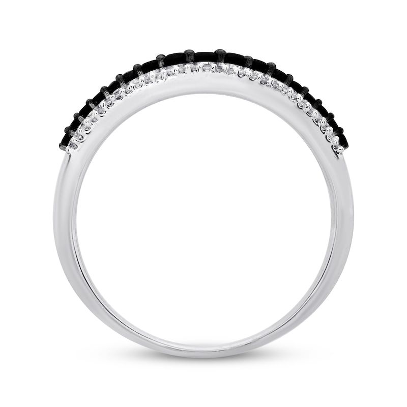 Black & White Diamond Ring 1/3 ct tw Sterling Silver