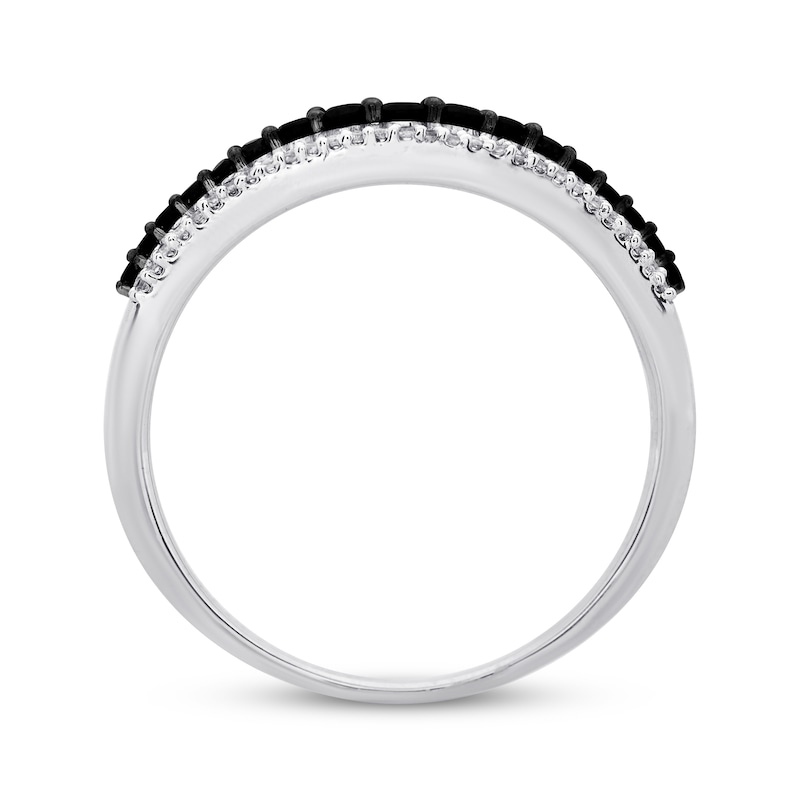 Main Image 2 of Black & White Diamond Ring 1/3 ct tw Sterling Silver