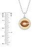 True Fans Chicago Bears 1/10 CT. T.W. Diamond Enamel Disc Necklace in Sterling Silver and 10K Yellow Gold