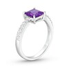 Thumbnail Image 1 of Square-Cut Amethyst & Round-Cut Lab-Created White Sapphire Gift Set Sterling Silver - Size 7