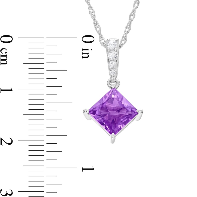 Square-Cut Amethyst & Round-Cut Lab-Created White Sapphire Gift Set Sterling Silver - Size 7