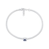 Thumbnail Image 2 of Round-Cut Blue & White Lab-Created Sapphire Bracelet Sterling Silver 7.5”