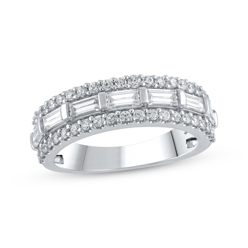 Lab-Created Diamonds by KAY Baguette & Round-Cut Anniversary Band 1 ct tw 14K White Gold