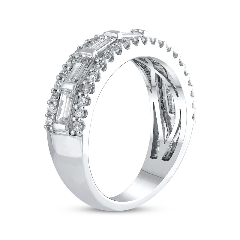 Lab-Created Diamonds by KAY Baguette & Round-Cut Anniversary Band 1 ct tw 14K White Gold