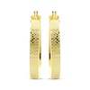 Thumbnail Image 2 of Diamond-Cut Flat Tube Oval Hoop Earrings 10K Yellow Gold