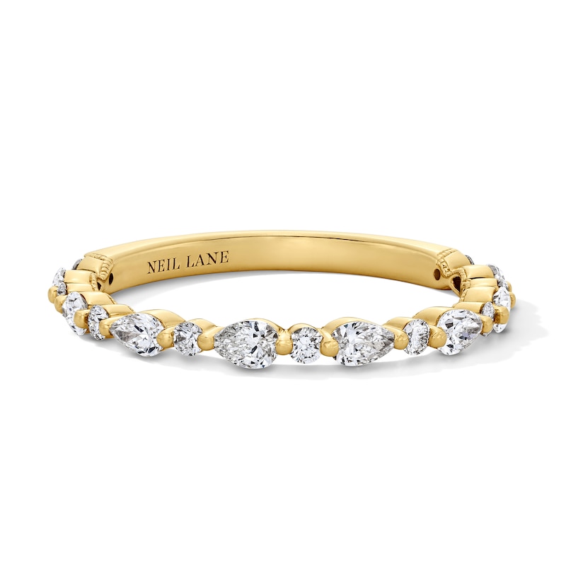 Main Image 3 of Neil Lane Premiere Pear-Shaped & Round-Cut Diamond Anniversary Band 5/8 ct tw 14K Yellow Gold
