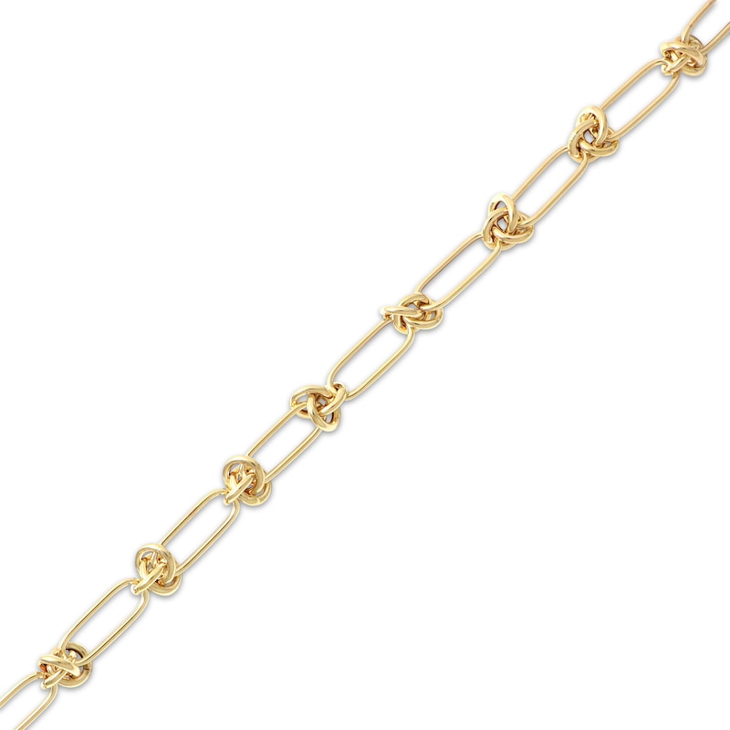 Main Image 2 of Hollow Love Knot Link Bracelet 10K Yellow Gold 7.5&quot;