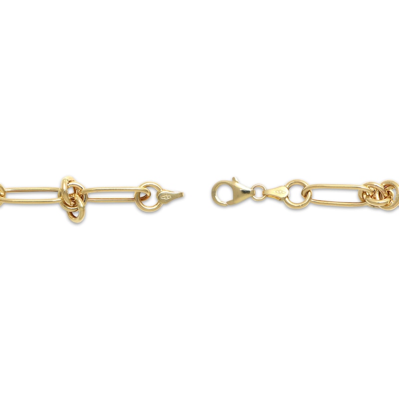 Hollow Love Knot Link Bracelet 10K Yellow Gold 7.5"