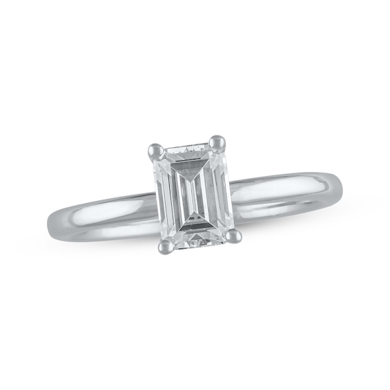 Now + Forever Lab-Grown Diamonds Emerald-Cut Solitaire Engagement Ring 1 ct tw 14K White Gold (F/SI2)