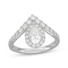 Thumbnail Image 1 of Neil Lane Artistry Pear-Shaped Lab-Grown Diamond Chevron Engagement Ring 1-1/2 ct tw 14K White Gold