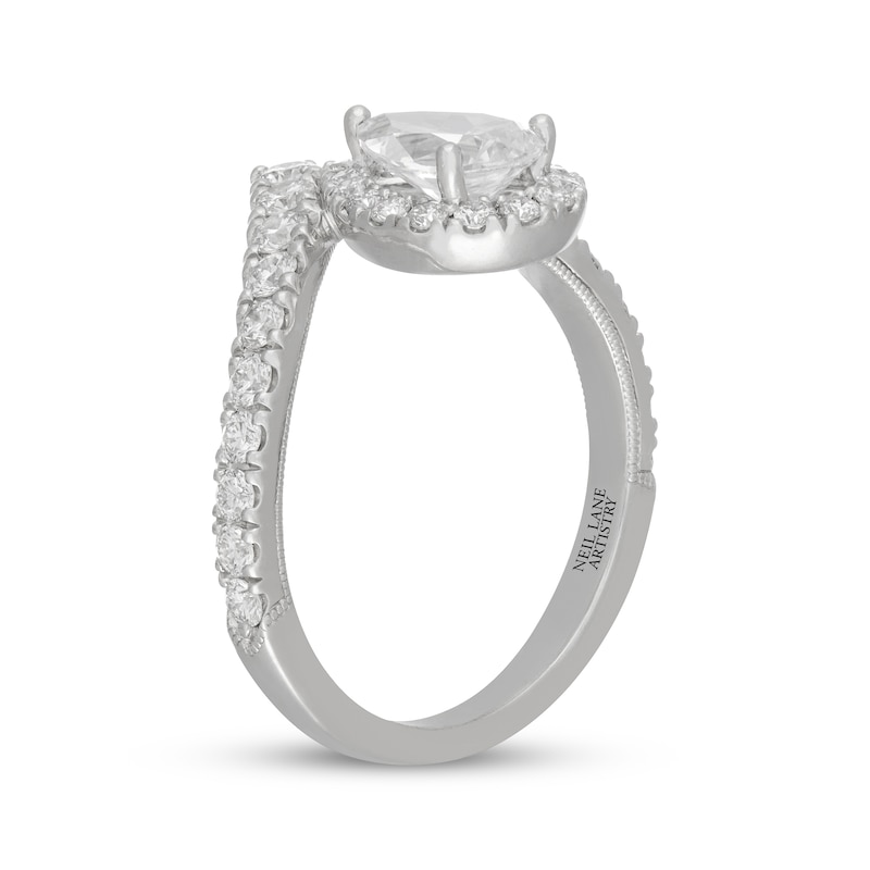 Main Image 2 of Neil Lane Artistry Pear-Shaped Lab-Grown Diamond Chevron Engagement Ring 1-1/2 ct tw 14K White Gold