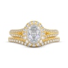 Thumbnail Image 3 of THE LEO Prisma Diamond Oval-Cut Double Halo Bridal Set 7/8 ct tw 14K Two-Tone Gold