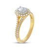 Thumbnail Image 5 of THE LEO Prisma Diamond Oval-Cut Halo Engagement Ring 3/4 ct tw 14K Two-Tone Gold