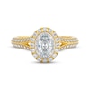 Thumbnail Image 6 of THE LEO Prisma Diamond Oval-Cut Halo Engagement Ring 3/4 ct tw 14K Two-Tone Gold