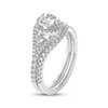 Thumbnail Image 2 of THE LEO Ideal-Cut Diamond Swirl Halo Bridal Set 1-1/8 ct tw 14K White Gold