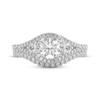 Thumbnail Image 3 of THE LEO Ideal-Cut Diamond Swirl Halo Bridal Set 1-1/8 ct tw 14K White Gold