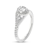 Thumbnail Image 5 of THE LEO Ideal Cut Diamond Bypass Halo Engagement Ring 1 ct tw 14K White Gold