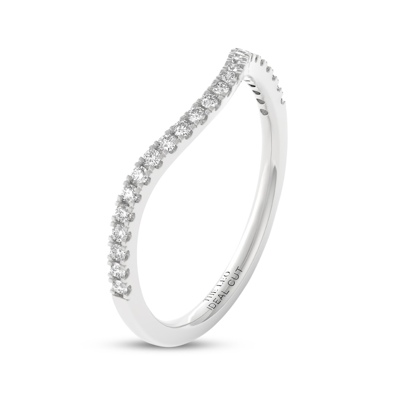 Main Image 8 of THE LEO Ideal Cut Diamond Curved Wedding Band 1/5 ct tw 14K White Gold