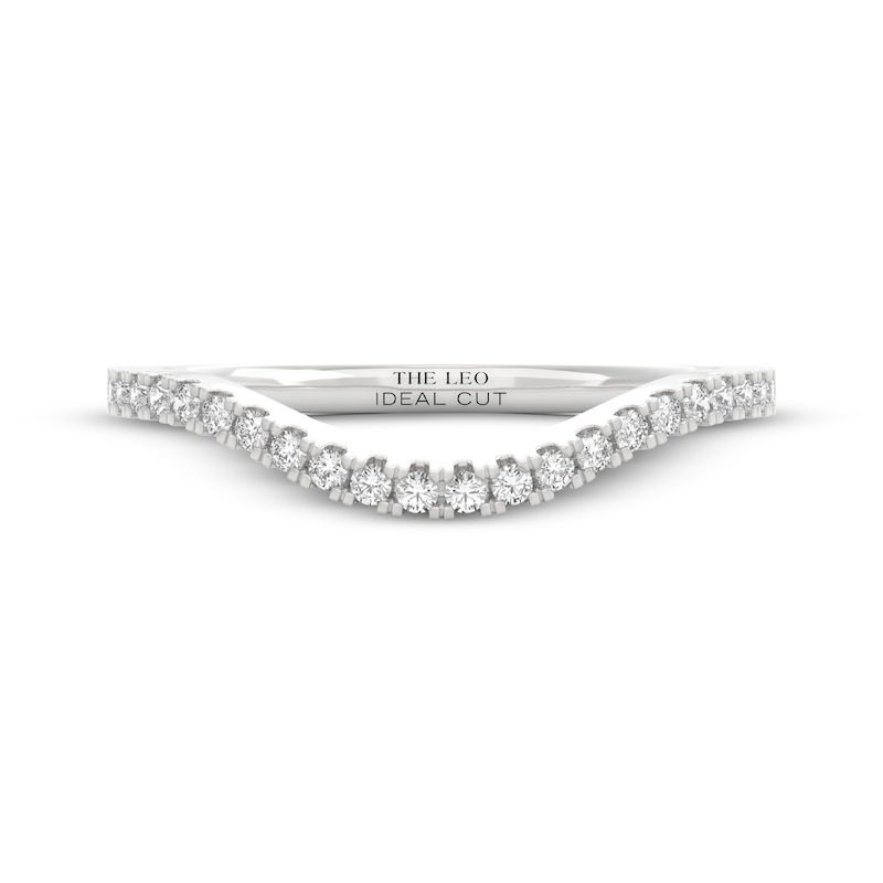 Main Image 9 of THE LEO Ideal Cut Diamond Curved Wedding Band 1/5 ct tw 14K White Gold